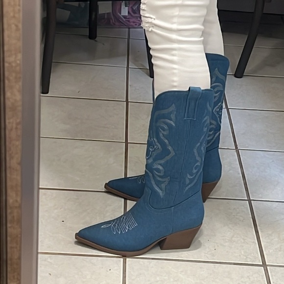 Just arrived blue denim cowboy boots - Picture 13 of 13